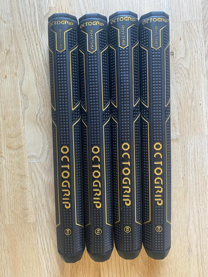 OCTAGON PUTTER GRIP Light Weight Black and Gold Skin