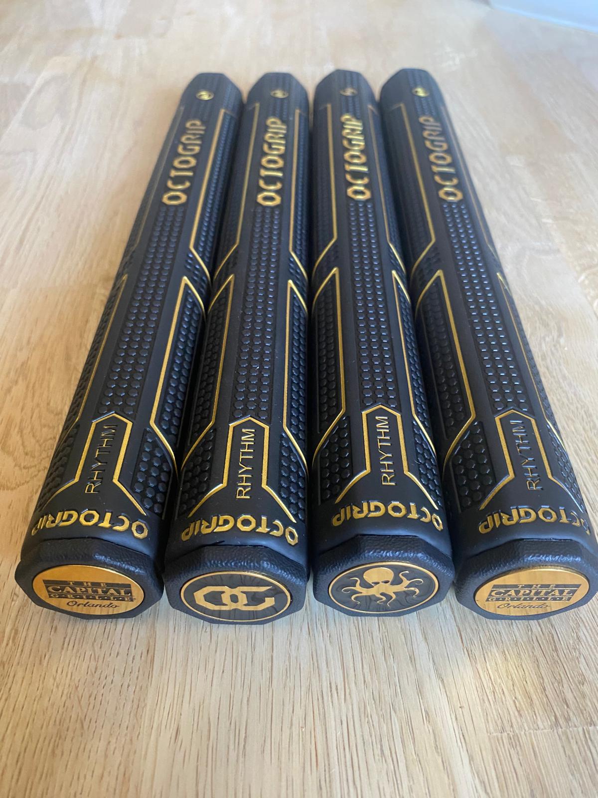 OCTAGON PUTTER GRIP Light Weight Black and Gold Skin