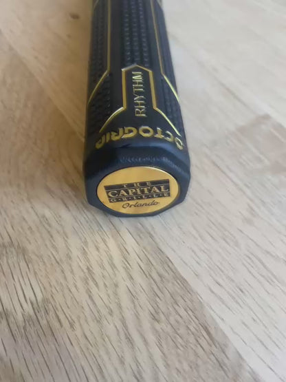 OCTAGON PUTTER GRIP Light Weight Black and Gold Skin