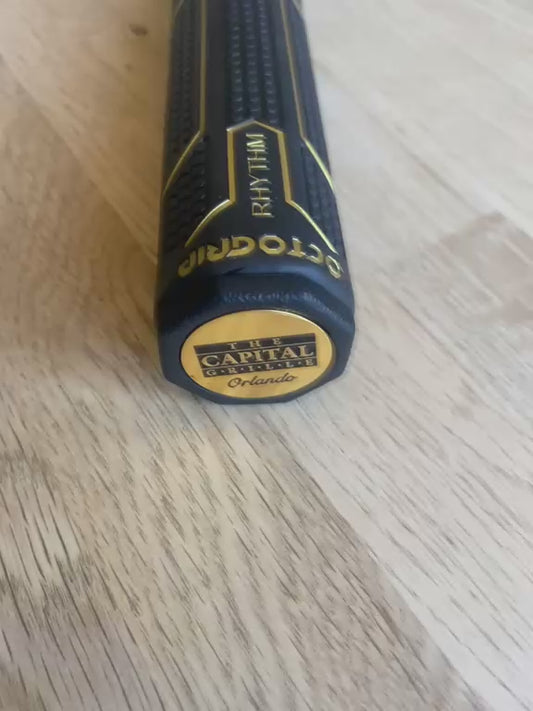 OCTAGON PUTTER GRIP Light Weight Black and Gold Skin